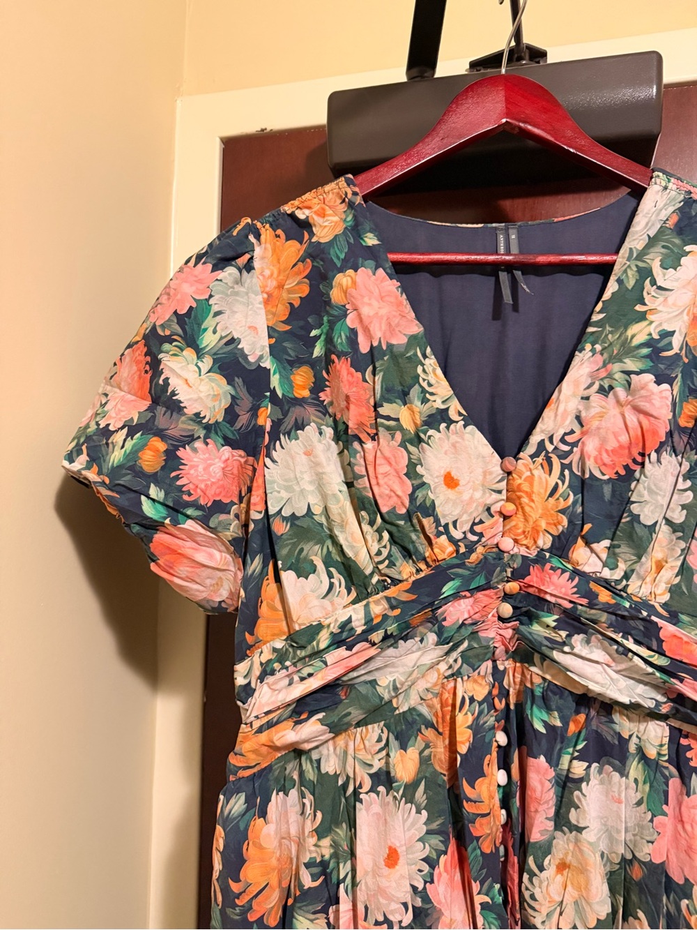 Anthropologie Floral V-Neck Maxi Dress